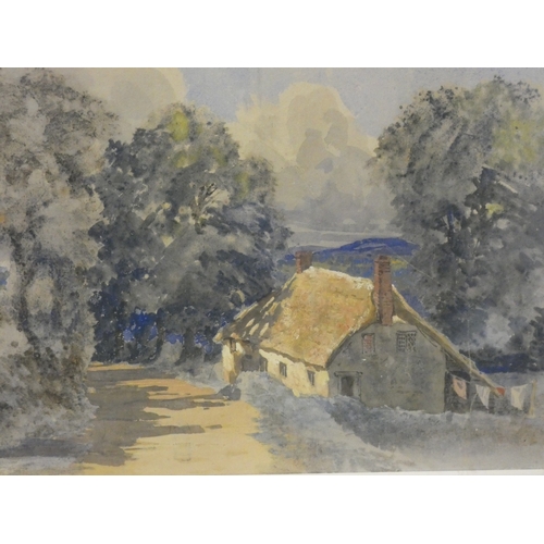 9 - 19th century SchoolThatched Cottage and another of an Old Mill.watercolour, 22cm x 31cm. (2)... 