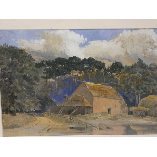 9 - 19th century SchoolThatched Cottage and another of an Old Mill.watercolour, 22cm x 31cm. (2)... 
