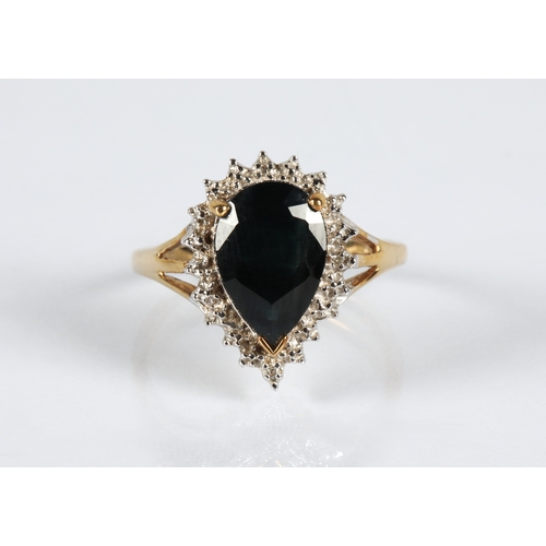 146 - 9ct gold gem set pendant on 9ct gold chain with matching 9ct gold dress ring, ring size P/Q, total g... 