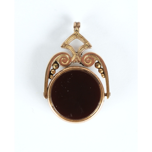 156 - 9ct gold pendant fob, gross weight, 6.3g.