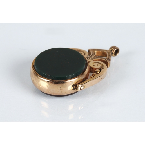 156 - 9ct gold pendant fob, gross weight, 6.3g.