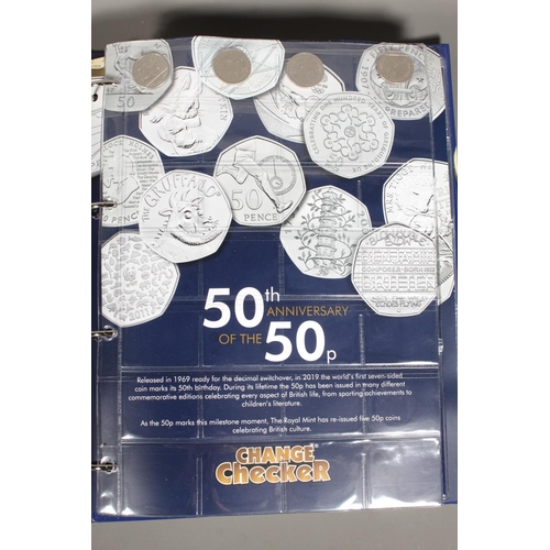 Change Checker ring binder album containing UNITED KINGDOM fifty pence ...