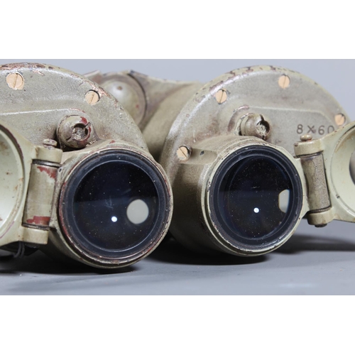 1530 - WWII Nazi German Third Reich Kriegsmarine naval U-Boat binoculars 8x60 Fat Boy type, serial number 4... 