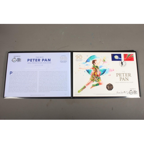 1386 - Westminster Mint 'The 2019 Peter Pan Gold Presentation Coin Cover' with ISLE OF MAN Queen Elizabeth ... 