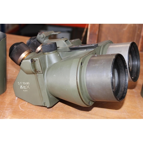 1537 - Pair of WWII Nazi German Third Reich Flak spotting binoculars DF 10x80, serial number 42891, code 'd... 