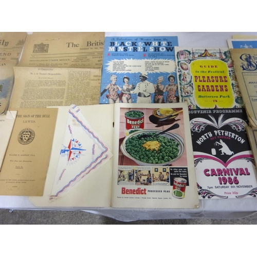 1 - Small box of vintage papers, books etc from 40s, 50s and 60s.