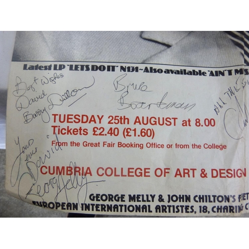 2 - Two vintage folk festival posters to include a signed George Melly poster.