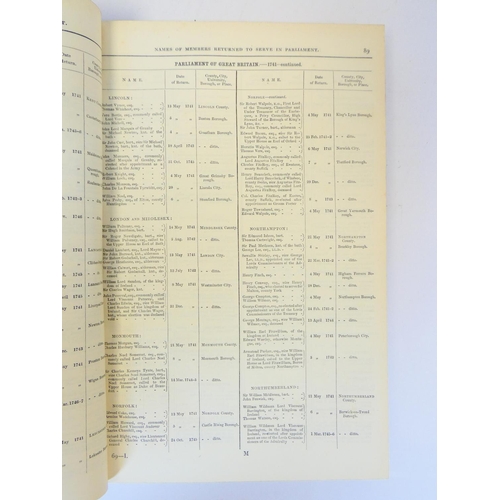 12 - Returns of Members of Parliament.&nbsp;&nbsp;Return of the Names of Members of Parliament including ... 