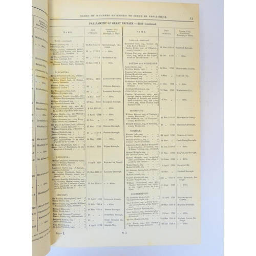 12 - Returns of Members of Parliament.&nbsp;&nbsp;Return of the Names of Members of Parliament including ... 