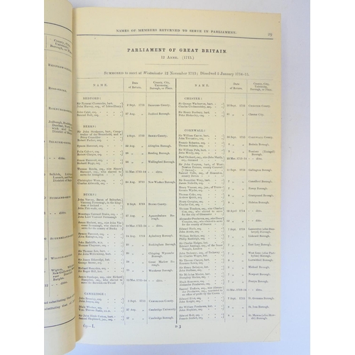 12 - Returns of Members of Parliament.&nbsp;&nbsp;Return of the Names of Members of Parliament including ... 