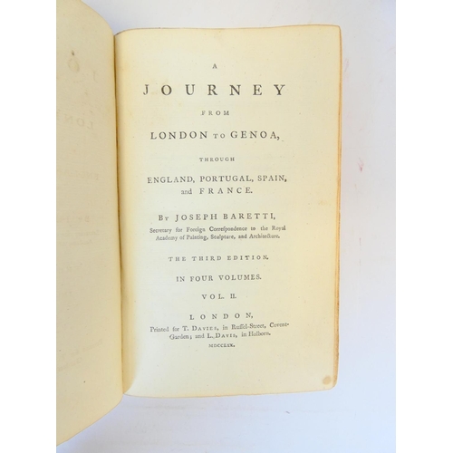 22 - BARETTI JOSEPH.&nbsp;&nbsp;A Journey from London to Genoa Through England, Portugal, Spain & Fra... 
