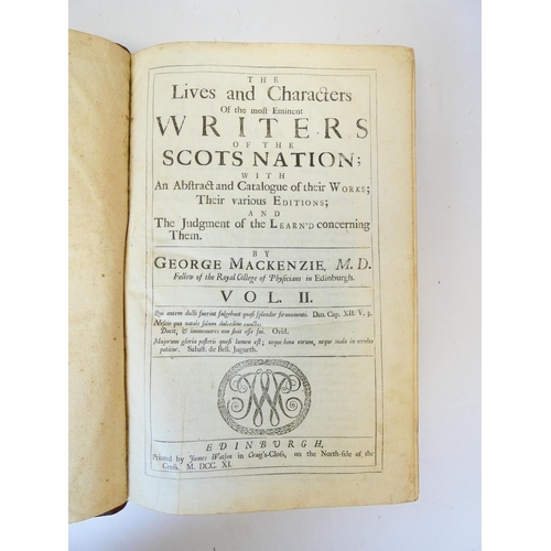 23 - MACKENZIE GEORGE.&nbsp;&nbsp;The Lives & Characters of the Most Eminent Writers of the Scots Nat... 