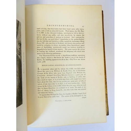 25 - GROSE FRANCIS.  The Antiquities of Scotland. 2 vols. Many eng. plates. Folio. Embossed calf, recased... 