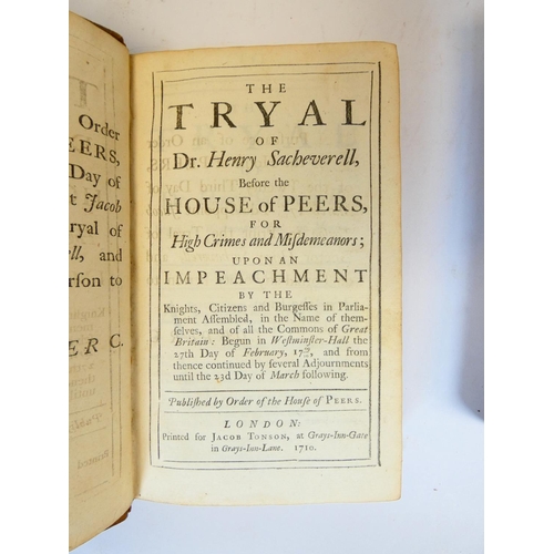 29 - SACHEVERELL HENRY.&nbsp;&nbsp;The Tryal of Dr. Henry Sacheverell before the House of Peers for High ... 
