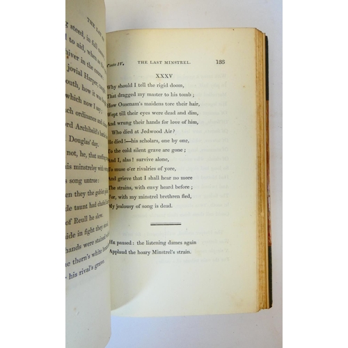 33 - SCOTT SIR WALTER.  The Poetical Works. Half titles. Eng. frontis. 12mo. Handsome green half morocco,... 