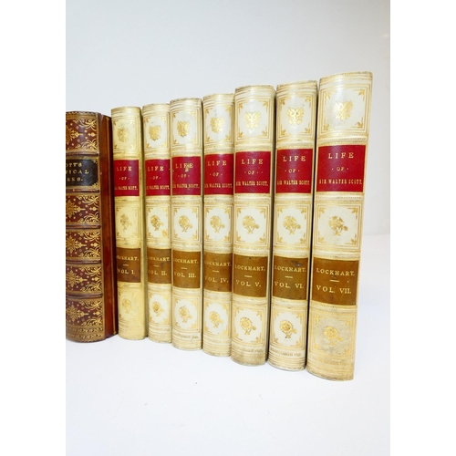 34 - (LOCKHART J.G.).  Memoirs of the Life of Sir Walter Scott, Bart. 7 vols. Half titles. Eng. frontis. ... 