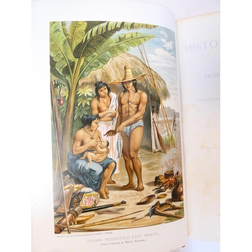35 - RATZEL FRIEDRICH.  The History of Mankind. 3 vols. Col. frontis. Many eng. illus. Quarto. Nice half ... 
