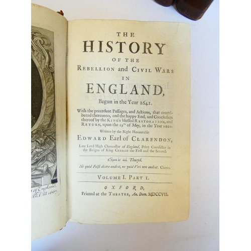 36 - CLARENDON EARL OF.&nbsp;&nbsp;The History of the Rebellion & Civil Wars in England. 3 vols. in s... 