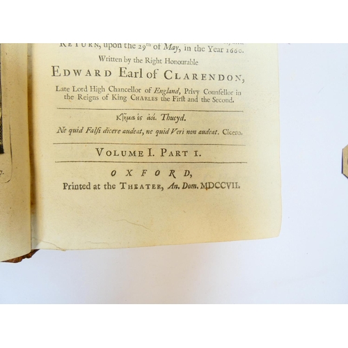 36 - CLARENDON EARL OF.&nbsp;&nbsp;The History of the Rebellion & Civil Wars in England. 3 vols. in s... 