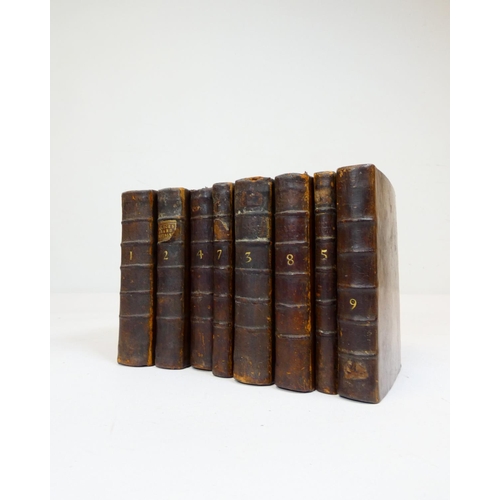 37 - BEEVERELL JAMES.  Les Delices de la Grand Bretagne & de L'Irelande. 8 vols. Titles in red & ... 