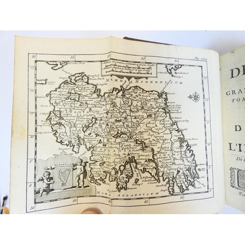 37 - BEEVERELL JAMES.  Les Delices de la Grand Bretagne & de L'Irelande. 8 vols. Titles in red & ... 
