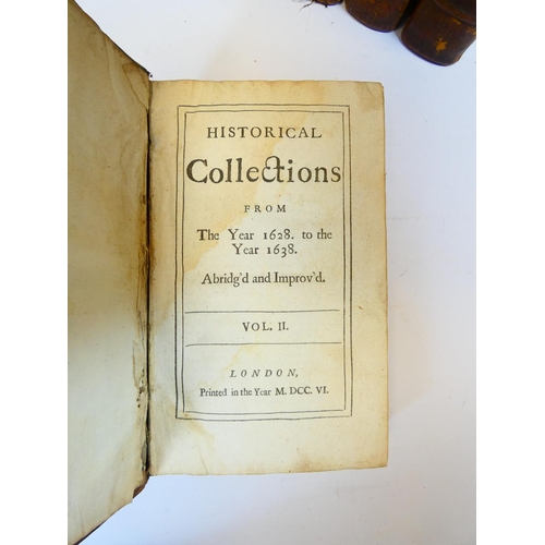 38 - RUSHWORTH JOHN.&nbsp;&nbsp;Mr. Rushworth's Historical Collections Abridg'd & Improv'd. 6 vols. E... 