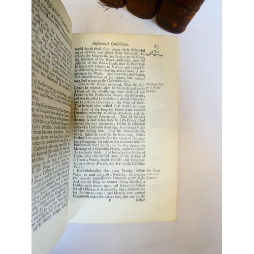 38 - RUSHWORTH JOHN.&nbsp;&nbsp;Mr. Rushworth's Historical Collections Abridg'd & Improv'd. 6 vols. E... 