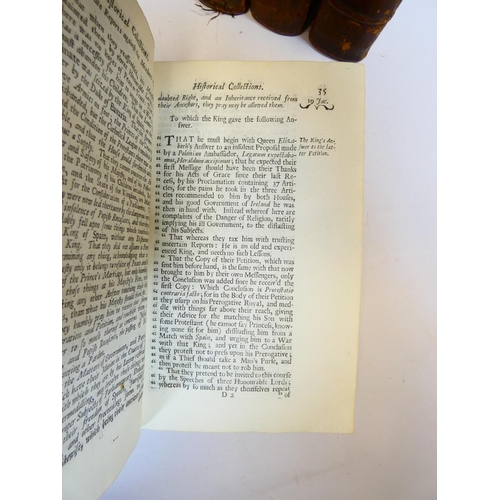 38 - RUSHWORTH JOHN.&nbsp;&nbsp;Mr. Rushworth's Historical Collections Abridg'd & Improv'd. 6 vols. E... 