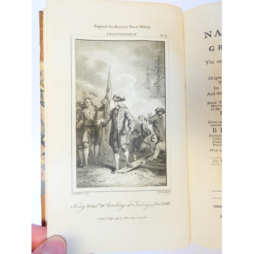 42 - HERVEY FREDERIC.&nbsp;&nbsp;The Naval History of Great Britain. 5 vols. Eng. frontis & fldg. eng... 