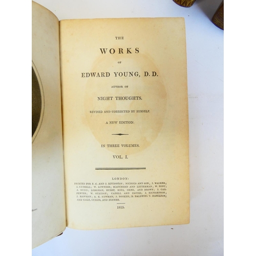 46 - YOUNG EDWARD.&nbsp;&nbsp;The Works. 3 vols. Eng. frontis & plates. Tree calf. A New Edition, 181... 