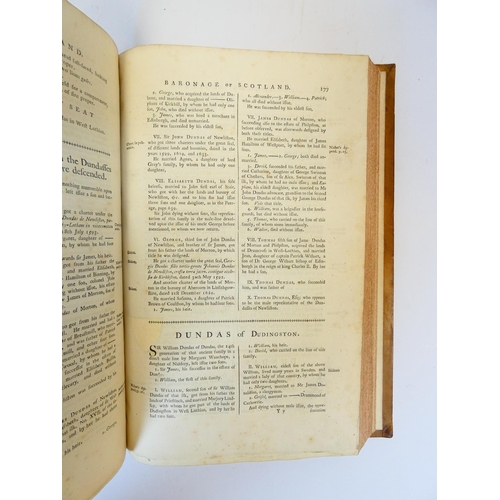 5 - DOUGLAS SIR ROBERT of Glenbervie. The Baronage of Scotland. Half title. Eng. armorial vignettes, nic... 