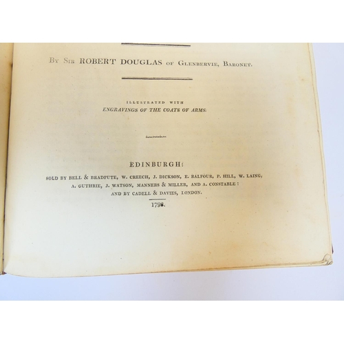 5 - DOUGLAS SIR ROBERT of Glenbervie. The Baronage of Scotland. Half title. Eng. armorial vignettes, nic... 
