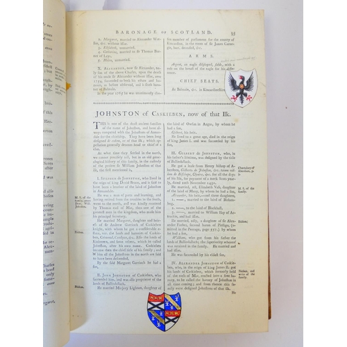 5 - DOUGLAS SIR ROBERT of Glenbervie. The Baronage of Scotland. Half title. Eng. armorial vignettes, nic... 