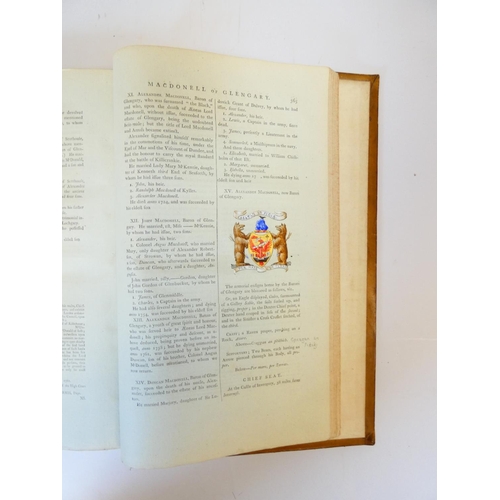 5 - DOUGLAS SIR ROBERT of Glenbervie. The Baronage of Scotland. Half title. Eng. armorial vignettes, nic... 
