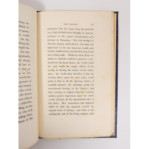 103 - (POLIDORI JOHN WILLIAM, Byron interest). The Vampyre, A Tale. 84pp. Half title. Concludes with Extra... 