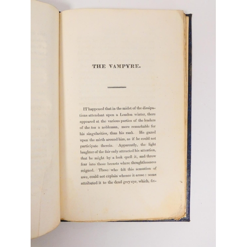 103 - (POLIDORI JOHN WILLIAM, Byron interest). The Vampyre, A Tale. 84pp. Half title. Concludes with Extra... 