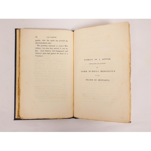 103 - (POLIDORI JOHN WILLIAM, Byron interest). The Vampyre, A Tale. 84pp. Half title. Concludes with Extra... 