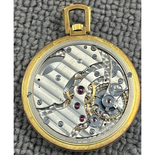 163 - Ulysse Nardin 18ct gold open face pocket watch with subsidiary dial. Gross weight 52g
