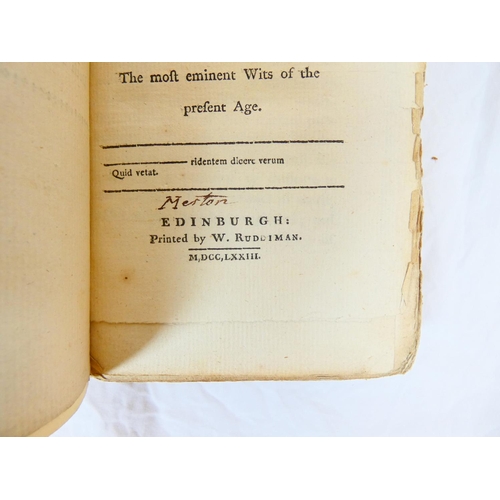RUDDIMAN WALTER (Ed). A Collection of Scarce, Curious & Valuable Pieces ...