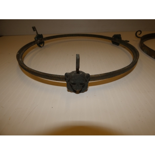 403 - Fluted glass ceiling shade with oxidised fittings, and various light fittings.