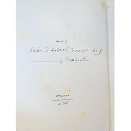 15 - BEVERIDGE ERSKINE.  North Uist, Its Archaeology & Topography. Ltd. ed. 70/315 presented to Sir H... 