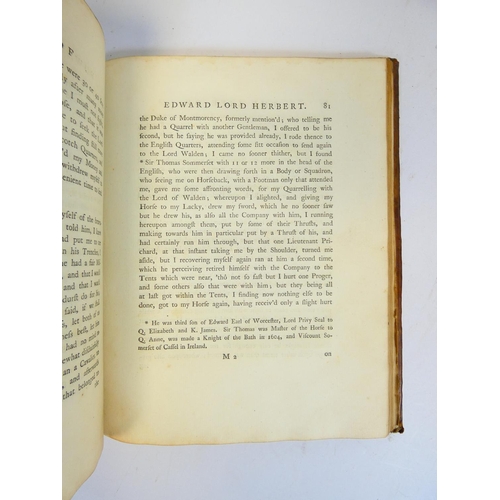 296 - HERBERT OF CHERBURY EDWARD.&nbsp;&nbsp;The Life of Edward Lord Herbert of Cherbury Written by Himsel... 