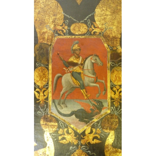 167 - Eastern European - Byzantine influence large oval icon panel, c. late 18th/early 19th century, The e... 