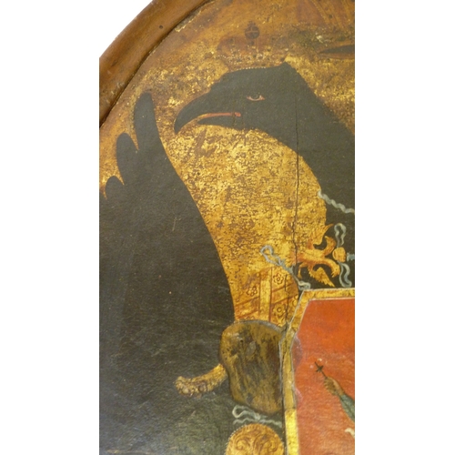167 - Eastern European - Byzantine influence large oval icon panel, c. late 18th/early 19th century, The e... 