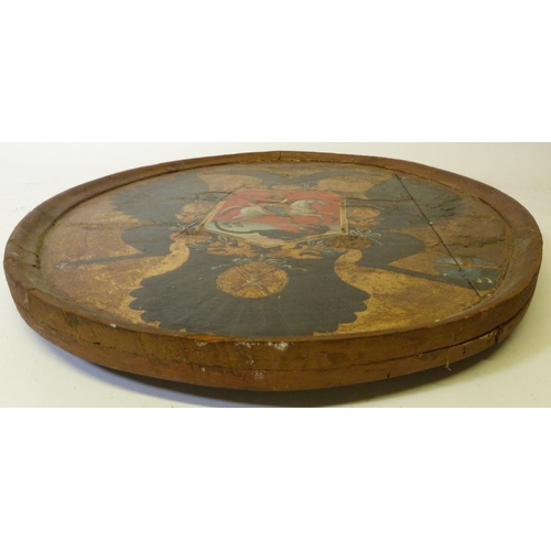 167 - Eastern European - Byzantine influence large oval icon panel, c. late 18th/early 19th century, The e... 