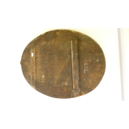 167 - Eastern European - Byzantine influence large oval icon panel, c. late 18th/early 19th century, The e... 