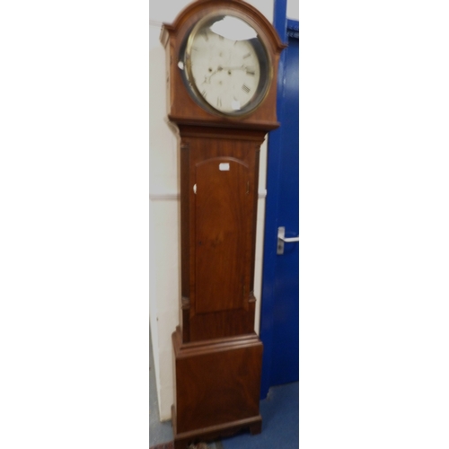 555 - 19th century eight day mahogany longcase clock with 13