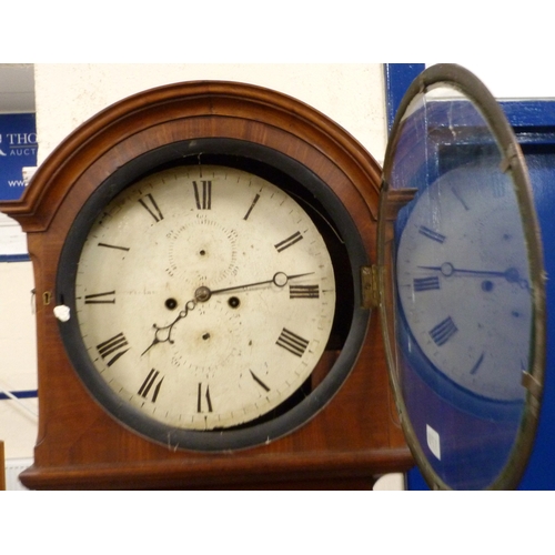 555 - 19th century eight day mahogany longcase clock with 13