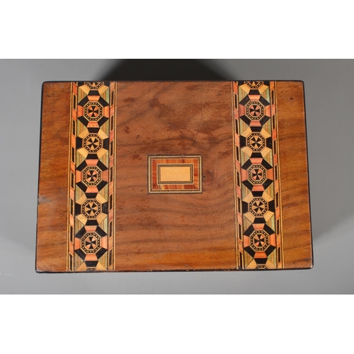 1 - Vintage inlaid marquetry sewing box 12cm x 27cm