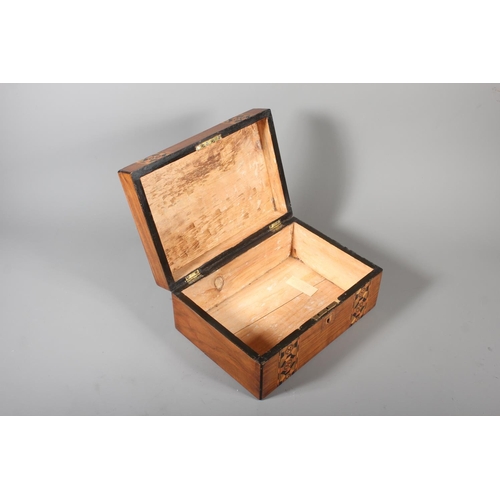 1 - Vintage inlaid marquetry sewing box 12cm x 27cm